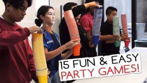 15 Fun & Easy Party Games For Kids And Adults (Minute to Win It Party)